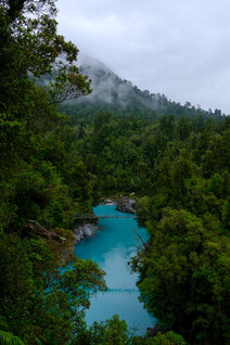 The blue river of the Hokitika Gorge