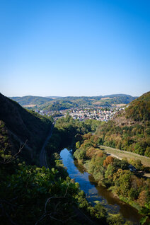 Blick auf Bad Münster am Stein und die Nahe