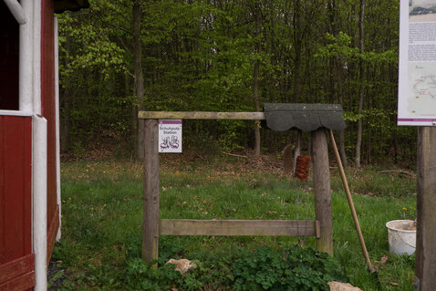 Shoe cleaning station in the Baybachklamm gorge