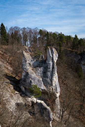 Burgruine 'Gebrochen Gutenstein' auf einer Felsnase