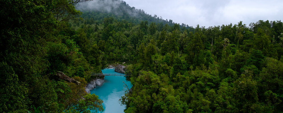 The blue river of the Hokitika Gorge